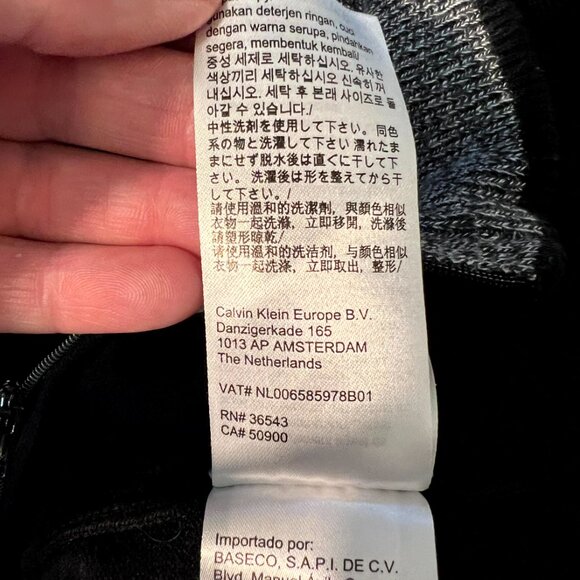 Calvin Klein Black Quarter-Zip Mock-Neck Sweater w Monogram SZ Lrg - Picture 6 of 7